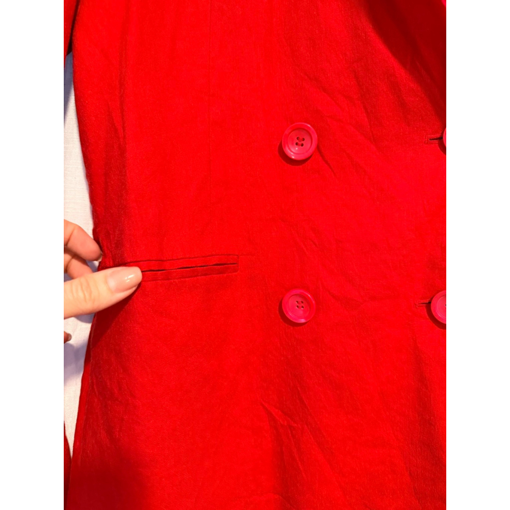 Women's Leith Red Double-Breasted Blazer M - Picture 3 of 6